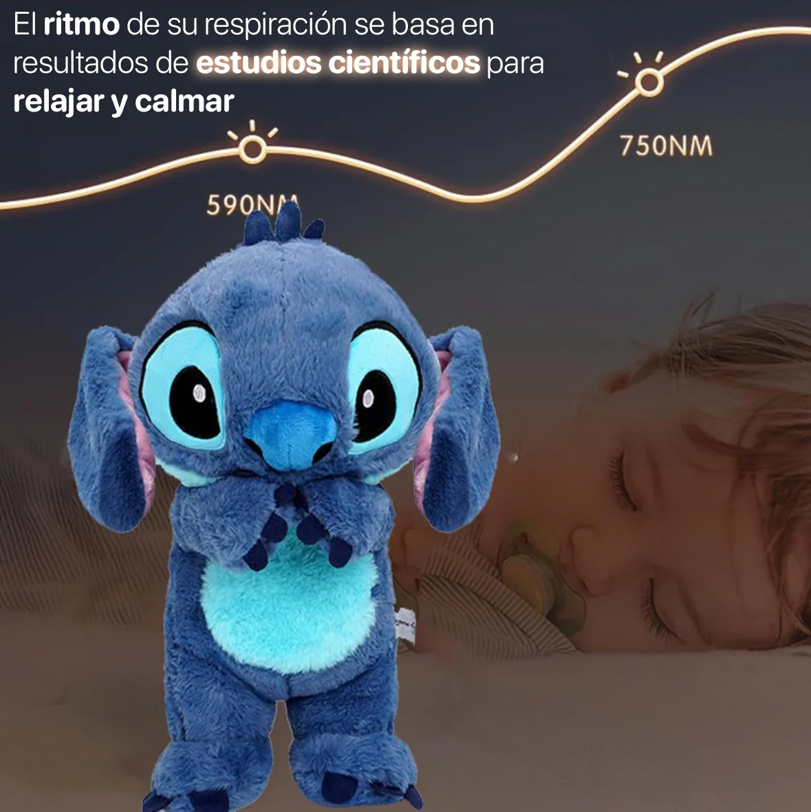 Pelúcia Calmante Premium (Respiração + Música + Luz)